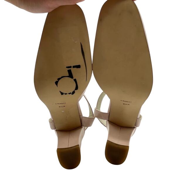 Vintage Calico Mary Jane Heels 8.5 NOS T-Strap Block Heel Nude Balletcore NOS - Picture 7 of 14